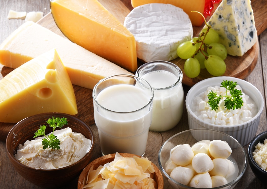 Range of dairy products