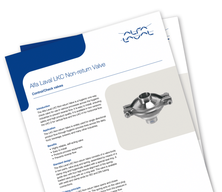 Alfa Laval LKC Non Return Valve Product Leaflet