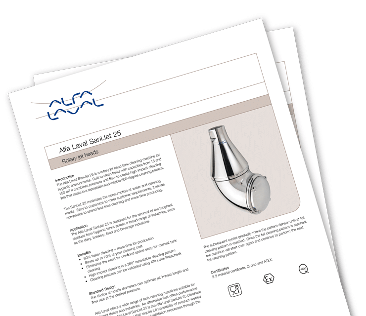 SaniJet25 Spec Sheet