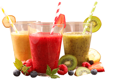 Three cups of smoothies